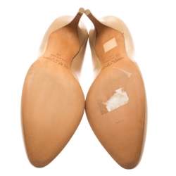 Pre Owned Jimmy Choo Beige Leather Gilbert Pumps Size 38