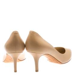 Pre Owned Jimmy Choo Beige Leather Gilbert Pumps Size 38