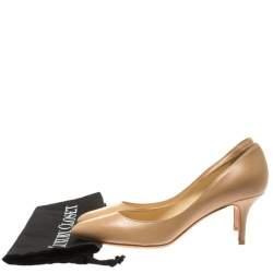 Pre Owned Jimmy Choo Beige Leather Gilbert Pumps Size 38