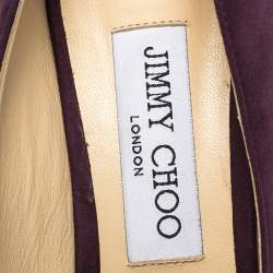 Pre Owned Jimmy Choo Burgundy Suede Abel Pointed Toe Pumps Size 39