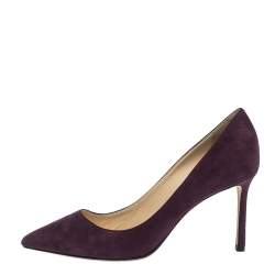 Pre Owned Jimmy Choo Burgundy Suede Abel Pointed Toe Pumps Size 39