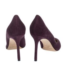 Pre Owned Jimmy Choo Burgundy Suede Abel Pointed Toe Pumps Size 39