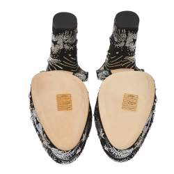 مملوكة مسبقًا Jimmy Choo Black Suede Maple Supernova Crystals Platform Pumps Size 40