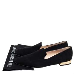 Pre Owned Jimmy Choo Black Suede Jaida Smoking Slippers Size 39.5
