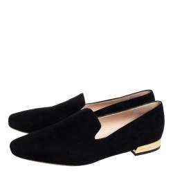Pre Owned Jimmy Choo Black Suede Jaida Smoking Slippers Size 39.5