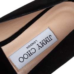 Pre Owned Jimmy Choo Black Suede Jaida Smoking Slippers Size 39.5