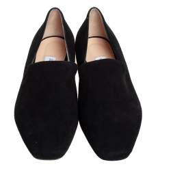 Pre Owned Jimmy Choo Black Suede Jaida Smoking Slippers Size 39.5