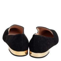 Pre Owned Jimmy Choo Black Suede Jaida Smoking Slippers Size 39.5