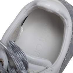 Pre Owned Jimmy Choo White Leather Diamond Low Top Sneakers Size 38