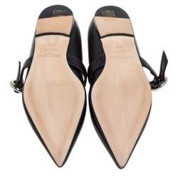 Jimmy Choo Black Leather Gela Ballet Flats Size 38.5