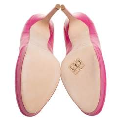 Pre Owned Jimmy Choo Pink Croc-Embossed Leather Cosmic Pumps Size 39