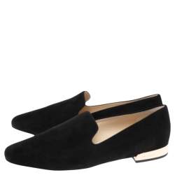 Pre Owned Jimmy Choo Black Suede Jaida Smoking Slippers Size 38