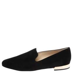 Pre Owned Jimmy Choo Black Suede Jaida Smoking Slippers Size 38