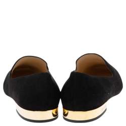 Pre Owned Jimmy Choo Black Suede Jaida Smoking Slippers Size 38