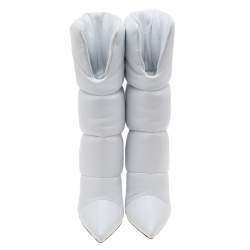 Pre Owned Jimmy Choo x Off-White Leather Calf Length Boots Size 35.5