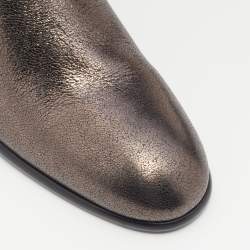 Jimmy Choo Metallic Dark Brown Leather Jimi Ankle Boots Size 40