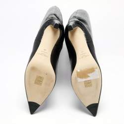 مملوكة مسبقًا Jimmy Choo Black Croc Embossed Leather Mavis Knee Length Boots Size 40