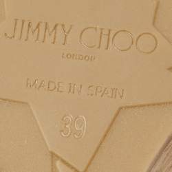 Pre Owned Jimmy Choo Black Suede Cork Wedge Platform Slide Sandals Size 39