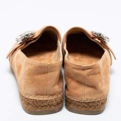 Pre Owned Jimmy Choo Beige Suede Dru Espadrille Flats Size 39