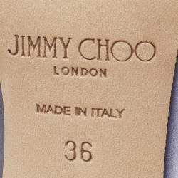 Pre Owned Jimmy Choo Light Purple Satin Lang Ankle Strap Sandals Size 36