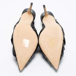 Pre Owned Jimmy Choo Black Patent Leather Annabelle Slingback Sandals Size 39