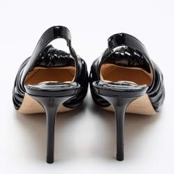 Pre Owned Jimmy Choo Black Patent Leather Annabelle Slingback Sandals Size 39