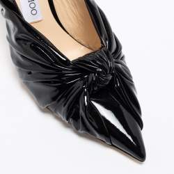 Pre Owned Jimmy Choo Black Patent Leather Annabelle Slingback Sandals Size 39