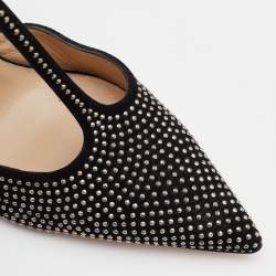 مملوكة مسبقًا Jimmy Choo Black Studded Suede Talan T Strap Pointed Toe Pumps Size 40