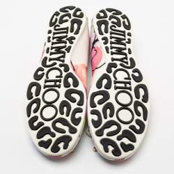 Pre Owned Jimmy Choo Multicolor Canvas And Leather Ballet Flats Size 37.5