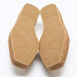 Pre Owned Jimmy Choo Beige/Brown Raffia And Leather Espadrille Flats Size 37