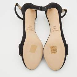 Pre Owned Jimmy Choo Black Suede Ankle Strap Sandals Size 38.5