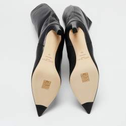 مملوكة مسبقًا Jimmy Choo Black Leather Over Knee Length Boots Size 38 