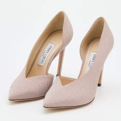 مملوكة مسبقًا Jimmy Choo Pink Glitter Sophia D'orsay Pumps Size 37.5