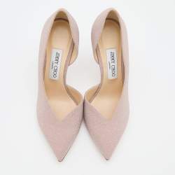 مملوكة مسبقًا Jimmy Choo Pink Glitter Sophia D'orsay Pumps Size 37.5