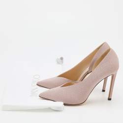مملوكة مسبقًا Jimmy Choo Pink Glitter Sophia D'orsay Pumps Size 37.5