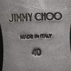 Pre Owned Jimmy Choo Brown/Black Calf Hair Mani Buckle Loafers Size 40