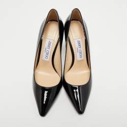 Pre Owned Jimmy Choo Black Patent Leather Romy Pumps Size 36
