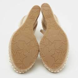 Pre Owned Jimmy Choo Cream Leather Dakota Wedge Sandals Size 39
