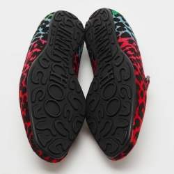Jimmy Choo Multicolor Leopard Print Calf Hair Embroidered Smoking Slippers Size 39