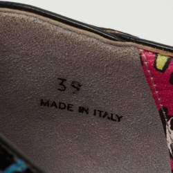 Jimmy Choo Multicolor Leopard Print Calf Hair Embroidered Smoking Slippers Size 39