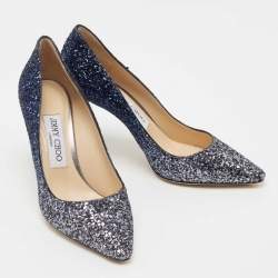 Pre Owned Jimmy Choo Blue Ombre Coarse Glitter Romy Pumps Size 36