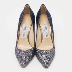 Pre Owned Jimmy Choo Blue Ombre Coarse Glitter Romy Pumps Size 36