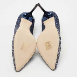 Pre Owned Jimmy Choo Blue Ombre Coarse Glitter Romy Pumps Size 36