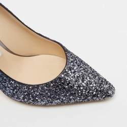 Pre Owned Jimmy Choo Blue Ombre Coarse Glitter Romy Pumps Size 36