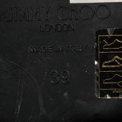 Pre Owned Jimmy Choo Black Fox Fur Ankle Boots Size 39