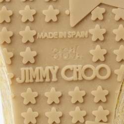 Pre Owned Jimmy Choo Yellow Python Leather Prima Wedge Sandals Size  38.5