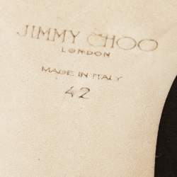 Pre Owned Jimmy Choo Black Suede Scotty Crystal Embellished Pointed Toe Booties Size 42