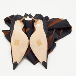 Pre Owned Jimmy Choo-X-Mugler Two Tone Fabric and Net JCxM Over the Knee Boots Size 40