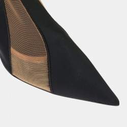 Pre Owned Jimmy Choo-X-Mugler Two Tone Fabric and Net JCxM Over the Knee Boots Size 40