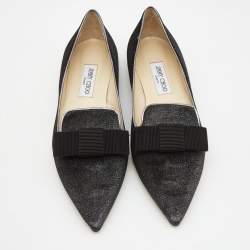 مملوكة مسبقًا Jimmy Choo Grey Velvet Gala Bow Loafers Size 40